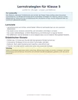 Vorschau - Anderer Materialtyp - Lernstrategien Klasse 5: Lernen lernen – Materialpaket mit 12 Methoden, Lernplan & Lösungen - Deckblatt