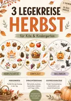 Vorschau - Bildkarten - Herbst Legekreise für Kita & Kindergarten – 3 Legekreise | Herbstschätze, Erntezeit & Halloween - Deckblatt