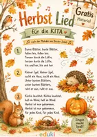 Vorschau - Poster - Herbstlied für die Kita – Gratis Material | Lied zur Melodie „Bruder Jakob“ - Deckblatt