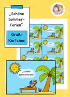 Vorschau - Bildkarten - Sommerferien Gruß, Grußkärtchen Sommerferien, Sommerferien Geschenk - Deckblatt