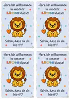 Vorschau - Anderer Materialtyp - Willkommenskarten Löwenklasse – Schön, dass du da bist! | Klassentier Löwe | Grundschule - Seite 3