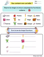 Aperçu - Feuilles d'exercices - Ma Rentrée Scolaire"Activités en Français" - Page 3