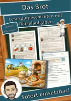 Vorschau - Arbeitsblätter - Das Brot – Vom Korn zum Brot – Lesespurgeschichte mit Rätselaufgaben (Klasse 5) - Deckblatt