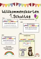 Vorschau - Anderer Materialtyp - Willkommenskarten 1. Schultag - kleine Geschenke für die Klasse - Deckblatt
