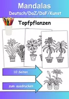 Vorschau - Arbeitsblätter - Mandalas Thema Topfpflanzen - Grundschule - Bastelvorlagen - Deckblatt
