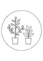 Vorschau - Mal- und Bastelvorlagen - runde Prickelbilder / Fensterbilder: Topfpflanzen - Grundschule - Bastelvorlagen - Seite 1