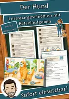 Vorschau - Arbeitsblätter - Der Hund – unser treues Haustier – Lesespurgeschichte mit Rätselaufgaben (Klasse 5) - Deckblatt