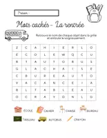 Aperçu - Feuilles d'exercices - Rentrée scolaire - 2 activités - Page 1