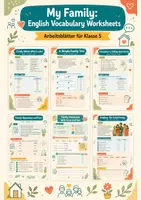 Vorschau - Arbeitsblätter - My Family: English Vocabulary Worksheets – Englisch, Klasse 5 - Deckblatt