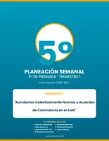 Vista previa - Unidades / Secuencias / Situaciones de Aprendizaje - "Planeación Semanal 5° Primaria NEM — Trimestre 1 - página 1