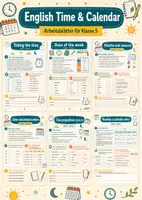 Vorschau - Arbeitsblätter - English Time & Calendar – Englisch, Klasse 5 - Deckblatt
