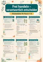 Vorschau - Arbeitsblätter - Frei handeln – verantwortlich entscheiden – Ethik & Werte und Normen, Klasse 7–8 - Deckblatt