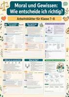 Vorschau - Arbeitsblätter - Moral und Gewissen: Wie entscheide ich richtig? – Ethik & Werte und Normen, Klasse 7–8 - Deckblatt