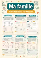Vorschau - Arbeitsblätter - Ma famille – Französisch, Klasse 6 - Deckblatt