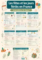 Vorschau - Arbeitsblätter - Les fêtes et les jours fériés en France – Französisch, Klasse 7 - Deckblatt