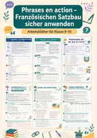 Vorschau - Arbeitsblätter - Phrases en action – Französischen Satzbau sicher anwenden – Französisch, Klasse 9–10 - Deckblatt
