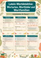 Vorschau - Arbeitsblätter - Latein-Wortdetektive: Wortarten, Wortfelder und Wortfamilien – Latein, Klasse 7 - Deckblatt