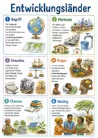 Vorschau - Arbeitsblätter - Lernposter + Arbeitsblatt "Entwicklungsland" + Onlineübung & MP3 + Mindmap + Infografiken - Deckblatt