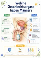 Vorschau - Arbeitsblätter - Lernposter + Arbeitsblätter zum Thema "Welche Geschlechtsorgane haben Männer?" + Lösung & MP3 + Infografik - Deckblatt