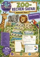 Vorschau - Unterrichtsreihen - Sommer - Rechenkartei Klasse 3 – Mathe Freiarbeit & Wiederholung | Zoo-Rechen-Safari - Deckblatt
