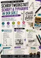 Vorschau - Unterrichtsreihen - Typografie & Lettering Unterrichtsmaterial | Handlettering, Schriftgestaltung & Plakatdesign | Kunst Klasse 7–9 - Deckblatt