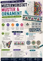 Vorschau - Unterrichtsreihen - Muster & Ornamente Unterrichtsmaterial | Symmetrie, Rapport & Ornamentik | Kunst Klasse 5–8 - Deckblatt