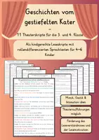 Vorschau - Arbeitsblätter - Der gestiefelte Kater - Geschichten zum Lesen und Spielen - Deckblatt