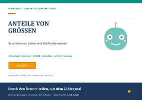Vorschau - Stundenentwürfe - Mathe Klasse 6 UV Anteile von Größen - Deckblatt