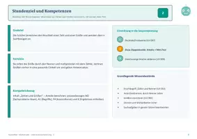 Vorschau - Stundenentwürfe - Mathe Klasse 6 UV Anteile von Größen - Seite 1