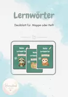 Vorschau - Arbeitsblätter - Deckblatt Lernwörter - Deckblatt