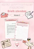 Vorschau - Arbeitsblätter - Briefe schreiben - Deckblatt