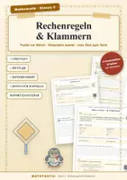 Vorschau - Arbeitsblätter - Punkt vor Strich und Klammern Klasse 5 – Arbeitsblätter - Deckblatt
