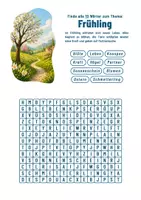 Vorschau - Arbeitsblätter - Suchsel - Frühling (inkl. Lösungen) - Seite 1