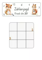 Vorschau - Spiele - Mathespiel: Zahlenjagd - Knack die 20! - Deckblatt