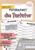Vorschau - Arbeitsblätter - Tastatur Grundlagen | Aufbau, Shortcuts & Funktionsweise | Merkblätter Informatik - Deckblatt