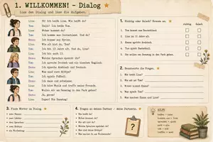 Vorschau - Arbeitsblätter - VKL mit Herz: Zusatzmaterial:Dialog 2-fach differenziert - Deckblatt