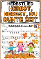 Vorschau - Arbeitsblätter - Herbstlied "Herbst, Herbst - Du bunte Zeit" - Musik Jg.1-4 - Deckblatt
