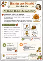 Vorschau - Arbeitsblätter - Herbstlied "Herbst, Herbst - Du bunte Zeit" - Musik Jg.1-4 - Seite 1