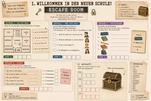 Vorschau - Arbeitsblätter - VKL mit Herz: Escaperoom_Zusatzmaterial Willkommen - Deckblatt
