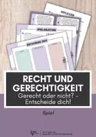 Vorschau - Arbeitsblätter - Recht und Gerechtigkeit ⎮ Gerecht oder nicht - Entscheide dich - Spiel für Klasse 11 bis 13 - Deckblatt