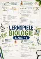 Vorschau - Arbeitsblätter - Biologie Lernspiele Klasse 7-8 | 5 Arbeitsblätter - Deckblatt