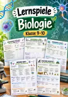 Vorschau - Arbeitsblätter - Biologie Lernspiele Klasse 9-10 | 5 Arbeitsblätter - Deckblatt