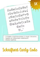 Vorschau - selbst erstellte Schriftarten - Schriftart "AW Curly Code" (komm. edukative Einzellizenz) - Deckblatt