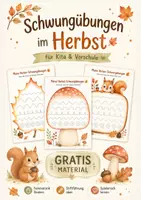 Vorschau - Arbeitsblätter - Schwungübungen Herbst für die Kita 🍂 | Feinmotorik & Stiftführung | GRATIS - Deckblatt