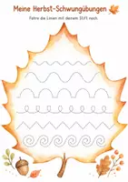 Vorschau - Arbeitsblätter - Schwungübungen Herbst für die Kita 🍂 | Feinmotorik & Stiftführung | GRATIS - Seite 1