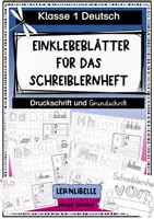 Vorschau - Arbeitsblätter - Einklebeblätter für das Schreiblernheft - Klasse 1 Druckschrift und Grundschrift - Deckblatt