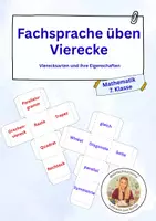 Vorschau - Spiele - Fachsprache üben – Vierecke und ihre Eigenschaften - Deckblatt