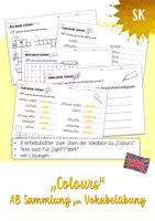Vorschau - Arbeitsblätter - AB Sammlung zur Vokabelübung "Colours" - Deckblatt
