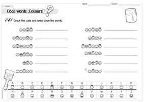 Vorschau - Arbeitsblätter - AB Sammlung zur Vokabelübung "Colours" - Seite 1