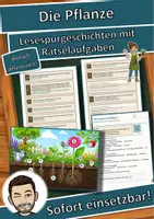 Vorschau - Arbeitsblätter - Die Pflanze – Vom Samen zur Frucht – Lesespurgeschichte mit Rätselaufgaben (Klasse 5) - Deckblatt